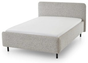 Beżowe tapicerowane łóżko dwuosobowe ze schowkiem ze stelażem 140x200 cm Primo – Meise Möbel