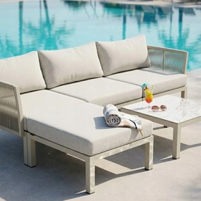 Modułowy zestaw mebli ogrodowych beżowy