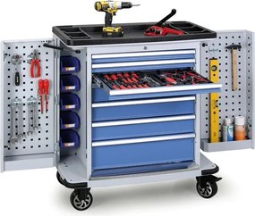 Wózek warsztatowy mobilny na narzędzia  G2, 7 szuflad, 1030 x 900 x 530 mm, szary