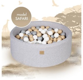 Szary sztruksowy basen z kulkami ø 90x30 cm Montessori – Meowbaby