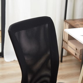 Vinsetto Krzesło Biurowe Czarne Siatkowe Regulowana Wysokość Komfortowa Praca i Nauka | Aosom PL