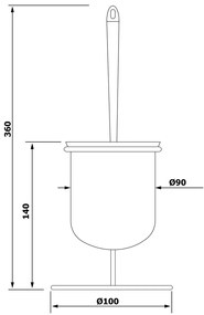 AQUALINE GA1304 Szczotka do WC Simple Line , srebrny