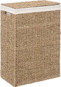 Kosz na pranie z trawy morskiej, 45 L, 38 x 22 x 55 cm