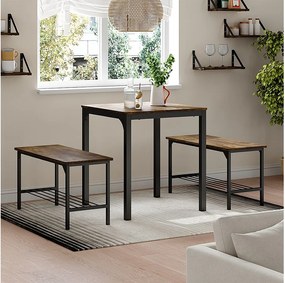 Stół do jadalni czarny/dąb rustykalny 70x70x75 fyrk