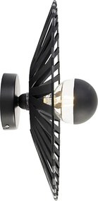 Rustykalna lampa ścienna czarna 40 cm - Leia