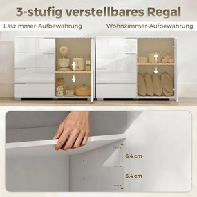 HOMCOM Komoda z 4 szufladami Sideboard z 1 drzwiami, z regulowaną półką, do salonu i sypialni 100 x 40 x 80 cm | Aosom PL