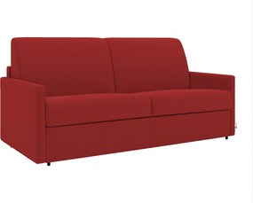 Kanapa 2-osobowa rozkładana typu express z tkaniny - Kolor: czerwony - Pow. spania: 120 cm - Materac 14 cm CALIFE