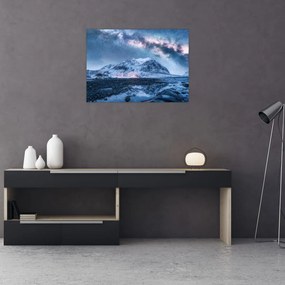 Obraz gór z gwieździstym niebem (70x50 cm)