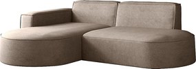 Narożnik w kształcie L Modena Studio, tkanina Salvador, Ciemnobeżowy, Lewy