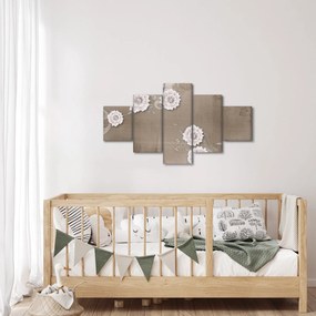 Obraz - Draperie z kwiatami (125x70 cm)