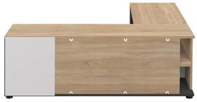 Czarna szafka pod TV w dekorze dębu 130x46 cm Angle – TemaHome