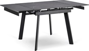 Stół jadalniany rozkładany Lares 90-150 cm ceramiczny, czarny marmur/czarny