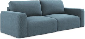 Kanapa 3-osobowa z funkcją spania - z tkaniny strukturalnej - jasny niebieski - KONA