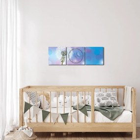 Obraz - Dmuchawiec na wietrze (z zegarem) (90x30 cm)