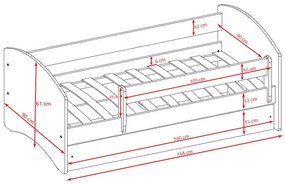 Łóżko dla dziewczynki z szufladą Rostok 2X 80x160 - różowe