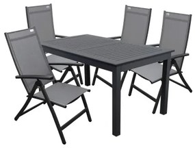 EXPERT ACTIVE szary - zestaw ogrodowy aluminiowy 4+1