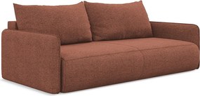 Kanapa 3-osobowa z funkcją spania - z tkaniny szenilowej - brudny róż - NANEA