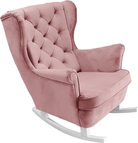 Fotel Relax z Tapicerowanym Siedzeniem i Podłokietnikami, Fotel TV 102x81x95cm Różowy_29838