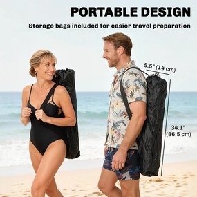 Outsunny Zestaw 2 składanych krzeseł campingowych z odłączaną podnóżkiem i uchwytem na napój, obciążenie do 120 kg, Czarne