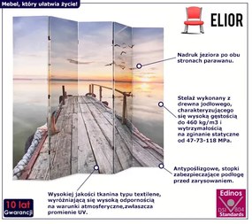 Nowoczesny parawan z nadrukiem jeziora - Lanard 4X 200 x 170 cm