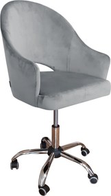 Fotel obrotowy VELVET tkanina Welur krzesło biurowe : Kolor Stelaża - Chrom, Kolor tkaniny - VELVET - MG17, Typ siedziska - Siedzisko obrotowe 360°, Typ tkaniny - Velvet