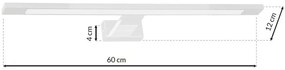 Biały kinkiet nad lustro N-014-Sazu 60x11,5x4 cm
