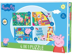 Puzzle dla dzieci 4 w 1 ŚWINKA PEPPA i przyjaciele, 19x29 cm