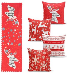 Zestaw 4 świątecznych poszewek na poduszki i bieżnika Minimalist Cushion Covers Joy