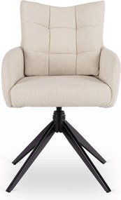 Krzesło Tapicerowane Obrotowe do Salonu JULY Kremowe Nowoczesne