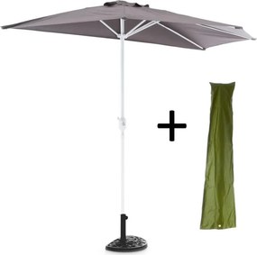 Półokrągły parasol z pokrowcem i stojakiem, 265 x 138 x 230