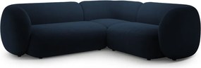 Niebieski aksamitny narożnik (prawostronny/w kształcie litery L) Kate – Micadoni