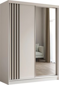 Szafa NELVIA - Biały / Lamele Czarne / Bez szuflad / 160 cm