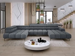 Narożnik PLAZA XL Lewostronny z elektryczną regulacją siedziska Tkanina CLOUD 97 WERSAL