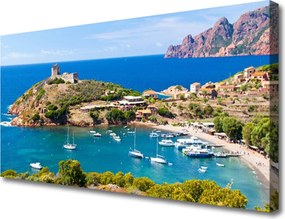 Obraz drukowany na płótnie Rajska Zatoka u Podnóża Gór