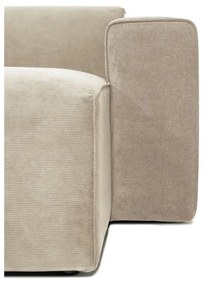 Beżowa sztruksowa sofa modułowa w kształcie litery "U" Scandic Sting, prawostronna