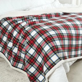 B.E.S. Petrovice Kocyk dla niemowląt Buffalo wkratkę biało-czerwoną, 150 x 200 cm