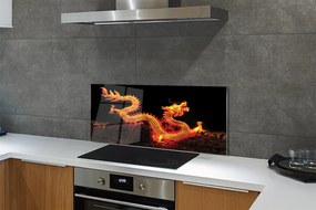 Szklany Panel Majestatyczny Złoty Smok