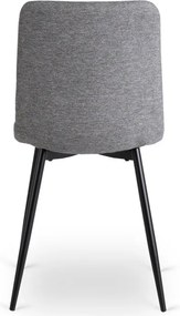 Zestaw Stół Okrągły Rozkładany HARRY 102-142 cm Dąb Artisan/Czarny i 4 Krzesła Tapicerowane ROBIN 2 Szare Nowoczesne