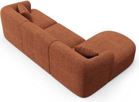 Sztruksowy narożnik (lewostronny/z szezlongiem) w kolorze terakoty Campi – Cosmopolitan Design