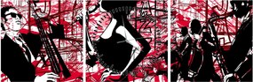Obraz - Jazz (z zegarem) (90x30 cm)
