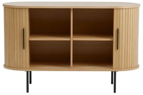 Komoda w dekorze dębu z drzwiami przesuwnymi w naturalnym kolorze 120x76x45 cm Nola – Unique Furniture