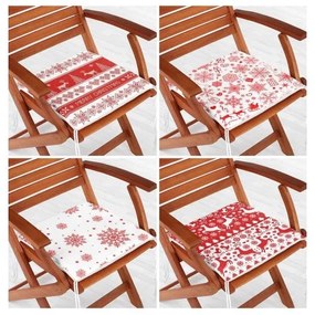 Poduszki na krzesła ze świątecznym motywem zestaw 4 szt. 40x40 cm Snowflakes – Mila Home