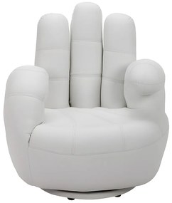 Fotel obrotowy w kształcie dłoni CATCHY z ekoskóry - Biały