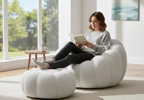 Bloom – nowoczesny fotel obrotowy z pufą łączący luksusowy komfort z artystycznym designem