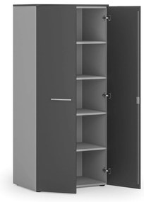 Szafa biurowa z drzwiami PRIMO GRAY, 800 x 500 x 1781 mm, szary/grafitowy
