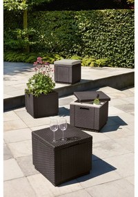 Ciemnobrązowy puf ogrodowy Cube – Keter