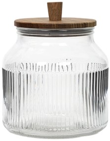 Pojemnik szklany z pokrywą z drewna akacji DONO, 2200 ml