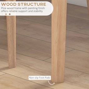 HOMCOM Stół jadalny Stołek kuchenny okrągły stół, Design skandynawski, 75 cm x 75 cm x 76 cm, Biały + Naturalny