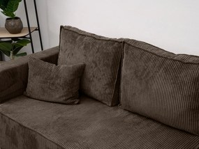 Rozkładana narożna sofa SMART COSARO ciemnobrązowa, dwustronna + 2 poduszki GRATIS