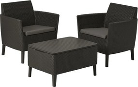 Ogrodowy zestaw polirattanowy SALEMO Balkon - grafit